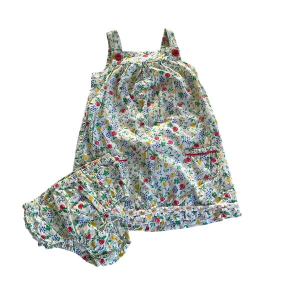 Baby Boden White Floral Fruit Dress Size 2-3 Years - Picture 1 of 7